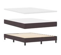vidaXL Lit Box Spring Marron Foncé 160 x 200 cm, Cadre en Bois, tête de lit Murale, Matelas en Mousse Multi-Zones Souple, Tissu Doux pour la Peau, Design Durable et Facile à Monter, Parfait pour l'in