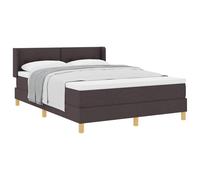 vidaXL Lit Box Spring Marron Foncé 160 x 200 cm Tissu de Tapisserie Matelas Moyen Tête de lit réglable Housse Amovible et Lavable Design Moderne Cadre en Bois Surmatelas pour l'intérieur