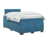 vidaXL Lit boxspring avec Matelas Bleu 120 x 190 cm Velours
