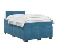 vidaXL Lit boxspring avec Matelas Bleu 120 x 190 cm Velours