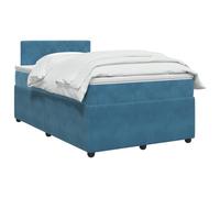 vidaXL Lit boxspring avec Matelas Bleu 120 x 190 cm Velours, Lit Moderne, avec tête de lit Ajustable, Velours, Confortable, Meuble Gain de Place stylé pour la Chambre