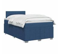 vidaXL Lit boxspring avec Matelas Bleu 120 x 200 cm Tissu, Boxspring Moderne, tête de lit réglable, Matelas Ferme, Sommeil Confortable, Meuble déco stylé