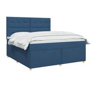 vidaXL Lit boxspring avec Matelas Bleu 140 x 200 cm Tissu, Mobilier Moderne pour Chambre, lit avec sommier, Cadre réglable, Matelas Confortable, Solution de Sommeil stylée