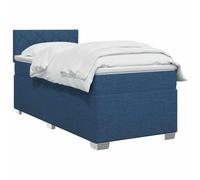 vidaXL Lit boxspring avec Matelas Bleu 90 x 190 cm Tissu, Chambre, Lit Box Spring Moderne, Surface de Sommeil, Tête réglable, Cadre Fonctionnel, Soutien Matelas Cozy