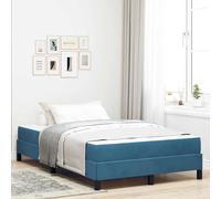 Vidaxl Lit Boxspring Avec Matelas Bleu Foncé 120 X 190 Cm Velours