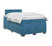 vidaXL Lit boxspring avec Matelas Bleu foncé 120 x 200 cm Velours