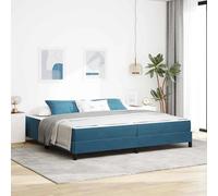 vidaXL Lit boxspring avec matelas Bleu foncé 200 x 200 cm Velours