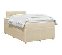 vidaXL Lit boxspring avec Matelas Crème 120 x 190 cm Tissu