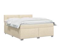 vidaXL Lit boxspring avec Matelas Crème 180 x 200 cm Tissu, Chambre, Lit Box Spring Moderne, Surface de Sommeil, Tête réglable, Cadre Fonctionnel, Soutien Matelas Cozy
