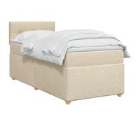 vidaXL Lit boxspring avec Matelas Crème 90 x 190 cm Tissu