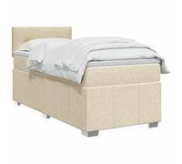 vidaXL Lit boxspring avec Matelas Crème 90 x 200 cm Tissu