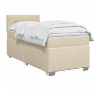 vidaXL Lit boxspring avec Matelas Crème 90 x 200 cm Tissu