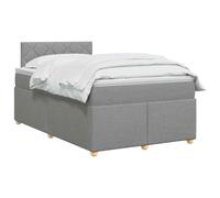 vidaXL Lit boxspring avec Matelas Gris Clair 120 x 190 cm Tissu