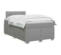 vidaXL Lit boxspring avec Matelas Gris Clair 120 x 190 cm Tissu