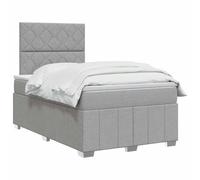 vidaXL Lit boxspring avec Matelas Gris Clair 120 x 190 cm Tissu, Chambre, Lit Moderne, Sommier à Ressorts, Mousse Réglable, Solution Confortable, Matelas Isolant des mouvements