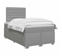 vidaXL Lit boxspring avec Matelas Gris Clair 120 x 190 cm Tissu, Mobilier de Chambre, lit Moderne, sommier, Cadre Ajustable, Confort de Sommeil, Installation intérieure à la Maison