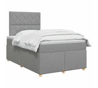 vidaXL Lit boxspring avec Matelas Gris Clair 120 x 200 cm Tissu, Mobilier Moderne pour Chambre, lit avec sommier, Cadre réglable, Matelas Confortable, Solution de Sommeil stylée