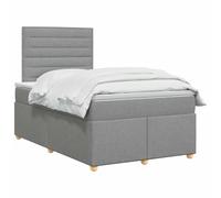 vidaXL Lit boxspring avec Matelas Gris Clair 120 x 200 cm Tissu, Mobilier Moderne pour Chambre, lit avec sommier, Cadre réglable, Matelas Confortable, Solution de Sommeil stylée