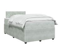vidaXL Lit boxspring avec Matelas Gris Clair 120 x 200 cm Velours, Lit Moderne, avec tête de lit Ajustable, Velours, Confortable, Meuble Gain de Place stylé pour la Chambre