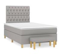vidaXL Lit boxspring avec matelas gris clair 120x200 cm Tissu