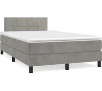 vidaXL Lit boxspring avec matelas gris clair 120x200 cm velours