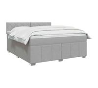 vidaXL Lit boxspring avec Matelas Gris Clair 140 x 190 cm Tissu