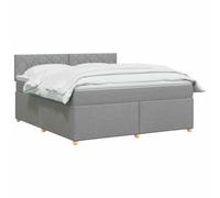 vidaXL Lit boxspring avec Matelas Gris Clair 140 x 190 cm Tissu