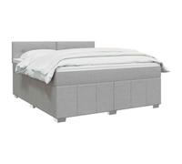 vidaXL Lit boxspring avec Matelas Gris Clair 140 x 190 cm Tissu, Boxspring Moderne, tête de lit réglable, Matelas Ferme, Sommeil Confortable, Meuble déco stylé