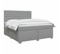 vidaXL Lit boxspring avec Matelas Gris Clair 140 x 190 cm Tissu, Mobilier de Chambre, lit Moderne, sommier, Cadre Ajustable, Confort de Sommeil, Installation intérieure à la Maison