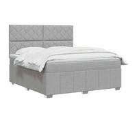 vidaXL Lit boxspring avec Matelas Gris Clair 140 x 200 cm Tissu