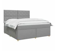 vidaXL Lit boxspring avec Matelas Gris Clair 140 x 200 cm Tissu
