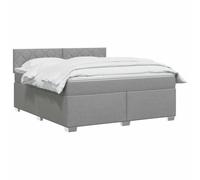 vidaXL Lit boxspring avec Matelas Gris Clair 140 x 200 cm Tissu