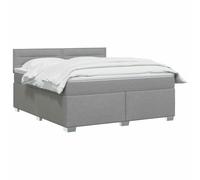 vidaXL Lit boxspring avec Matelas Gris Clair 140 x 200 cm Tissu, Chambre, Lit Box Spring Moderne, Surface de Sommeil, Tête réglable, Cadre Fonctionnel, Soutien Matelas Cozy