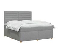 vidaXL Lit boxspring avec Matelas Gris Clair 140 x 200 cm Tissu, Mobilier Moderne pour Chambre, lit avec sommier, Cadre réglable, Matelas Confortable, Solution de Sommeil stylée