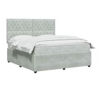 vidaXL Lit boxspring avec Matelas Gris Clair 140 x 200 cm Velours