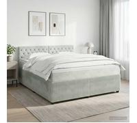 vidaXL Lit boxspring avec matelas Gris clair 140 x 200 cm Velours 3451685