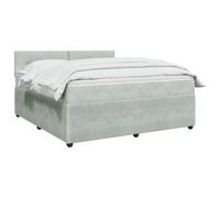 vidaXL Lit boxspring avec Matelas Gris Clair 140 x 200 cm Velours, Lit Moderne, avec tête de lit Ajustable, Velours, Confortable, Meuble Gain de Place stylé pour la Chambre