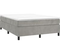 vidaXL Lit boxspring avec matelas gris clair 140x190 cm velours