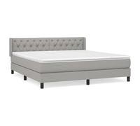 vidaXL Lit boxspring avec matelas gris clair 160x200 cm Tissu