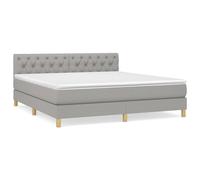 vidaXL Lit boxspring avec matelas gris clair 160x200 cm Tissu