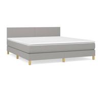 vidaXL Lit boxspring avec matelas gris clair 160x200 cm Tissu