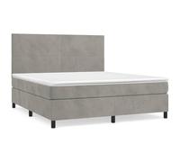 vidaXL Lit boxspring avec matelas gris clair 160x200 cm velours