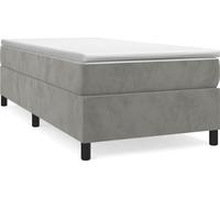vidaXL Lit boxspring avec matelas gris clair 80x200 cm velours