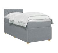 vidaXL Lit boxspring avec Matelas Gris Clair 90 x 190 cm Tissu