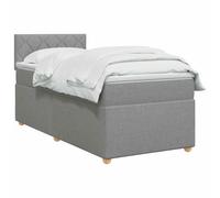 vidaXL Lit boxspring avec Matelas Gris Clair 90 x 190 cm Tissu