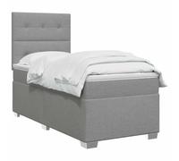 vidaXL Lit boxspring avec Matelas Gris Clair 90 x 190 cm Tissu