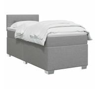 vidaXL Lit boxspring avec Matelas Gris Clair 90 x 190cm Tissu, Chambre Moderne, lit Confortable, Matelas à Ressorts ensachés, Cadre élégant, tête de lit réglable, éco-Responsable