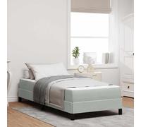 Vidaxl Lit Boxspring Avec Matelas Gris Clair 90 X 200 Cm Velours