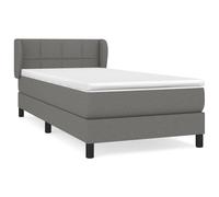 vidaXL Lit boxspring avec matelas gris foncé 100x200 cm Tissu