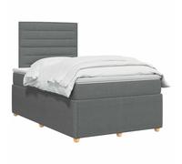 vidaXL Lit boxspring avec Matelas Gris foncé 120 x 190 cm Tissu